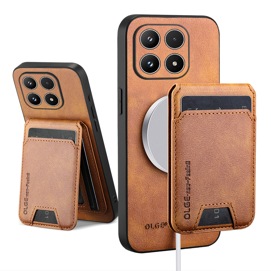 Leather Wallet Card Holder Phone Cover - Étui de téléphone avec porte-cartes pour
