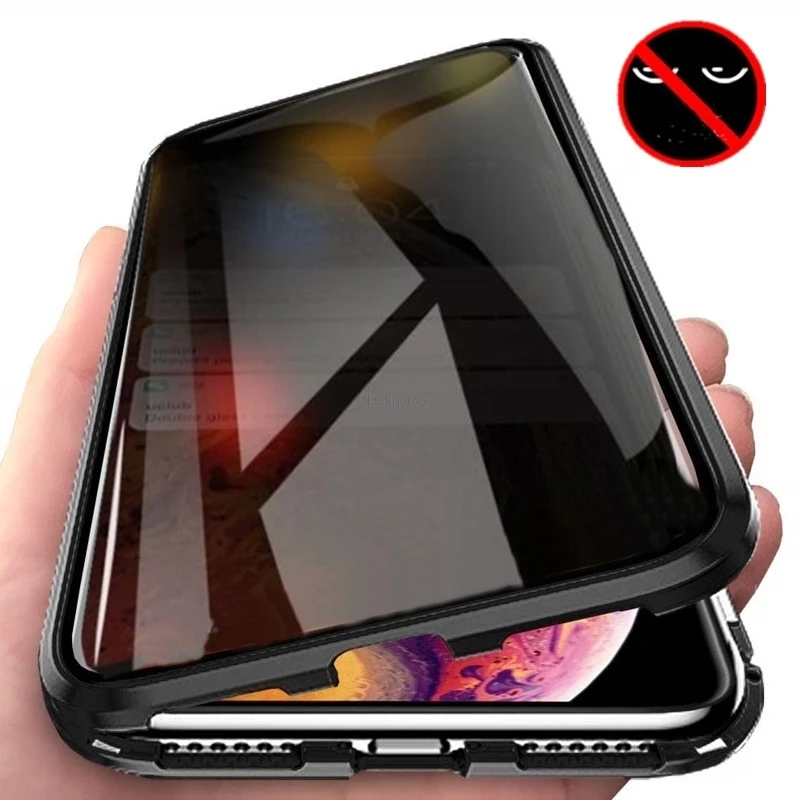Anti Spy Privacy Glass Case - Coque métallique de confidentialité en verre