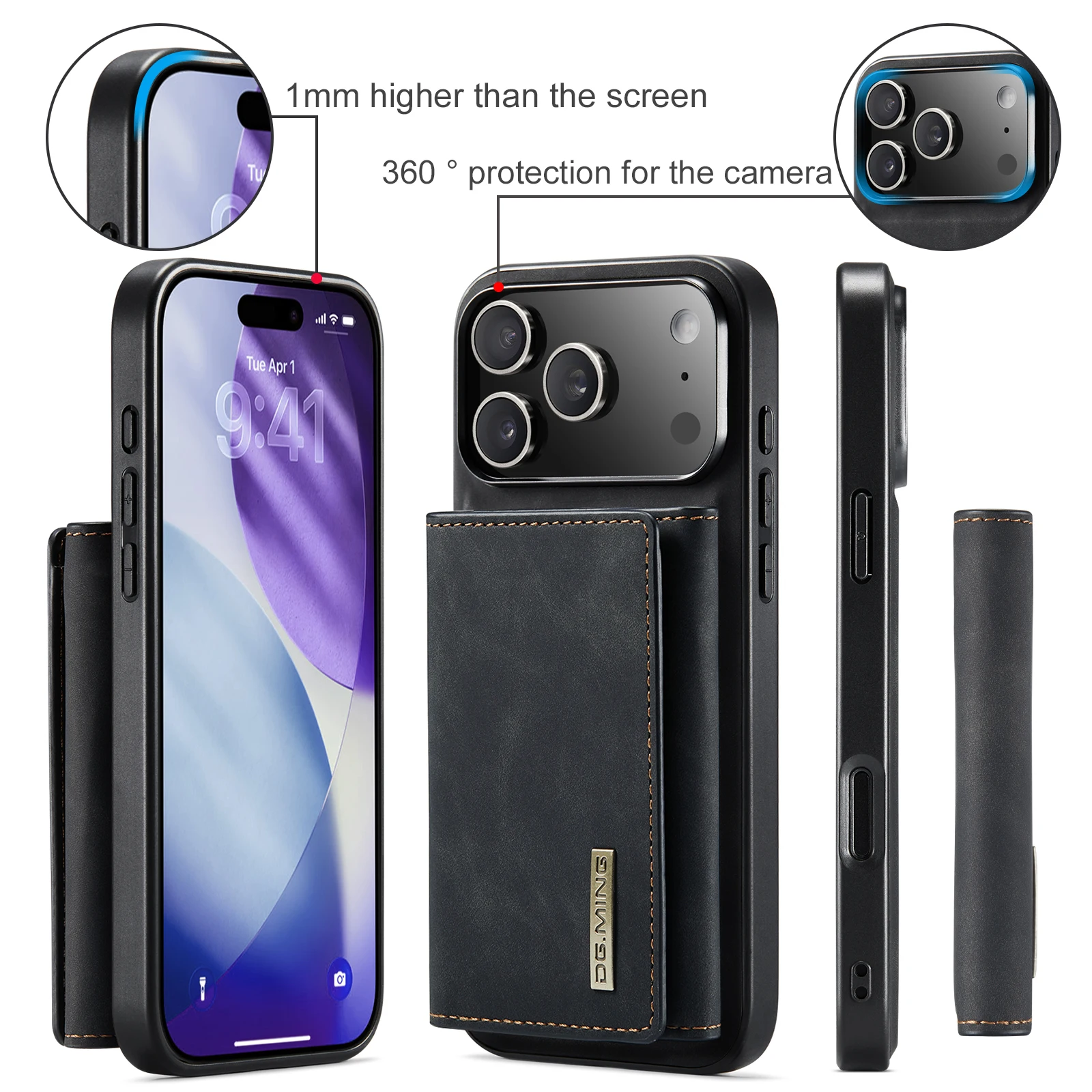 Pour nouvel IPhone 17 Pro Max  - Leather Wallet Card Holder Phone Cover avis et prix