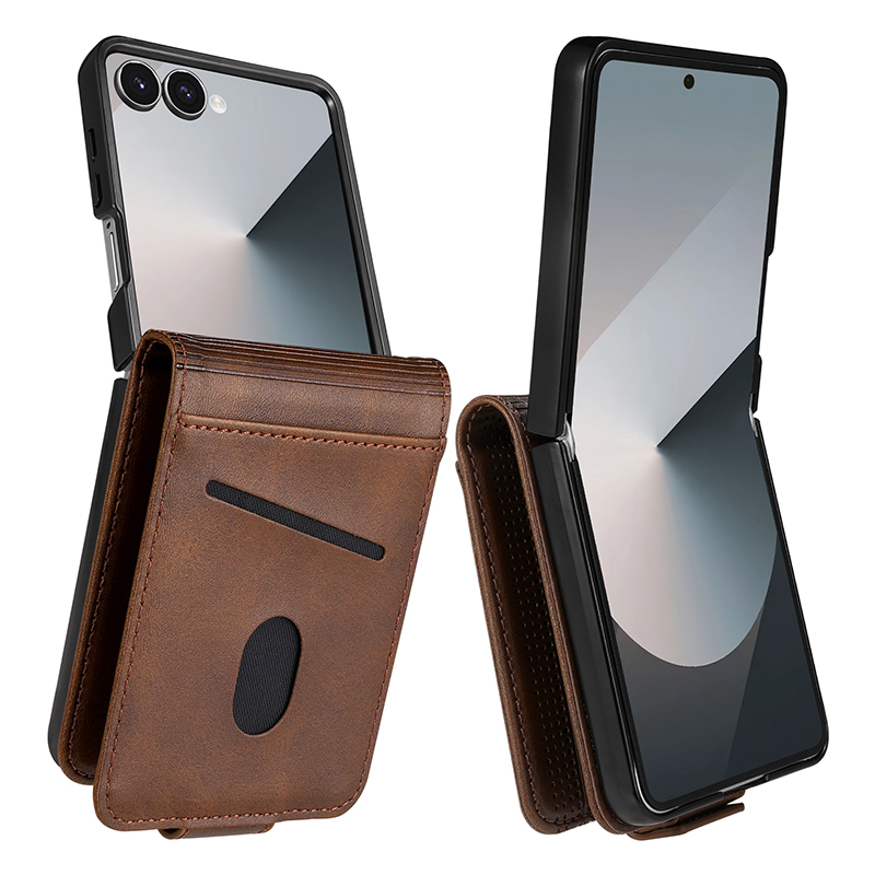 Étui de téléphone en cuir avec - Leather Wallet Card Holder Phone Cover avis et prix