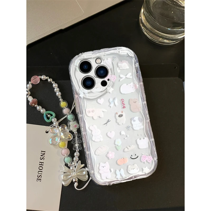 Étui avec chaîne de poignet av - Cute Cartoon Wrist Strap Silicone Case avis et prix