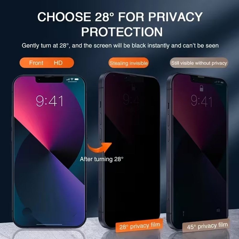 1-3 pièces de verre trempé ant - Anti Peek Privacy Tempered Glass avis et prix