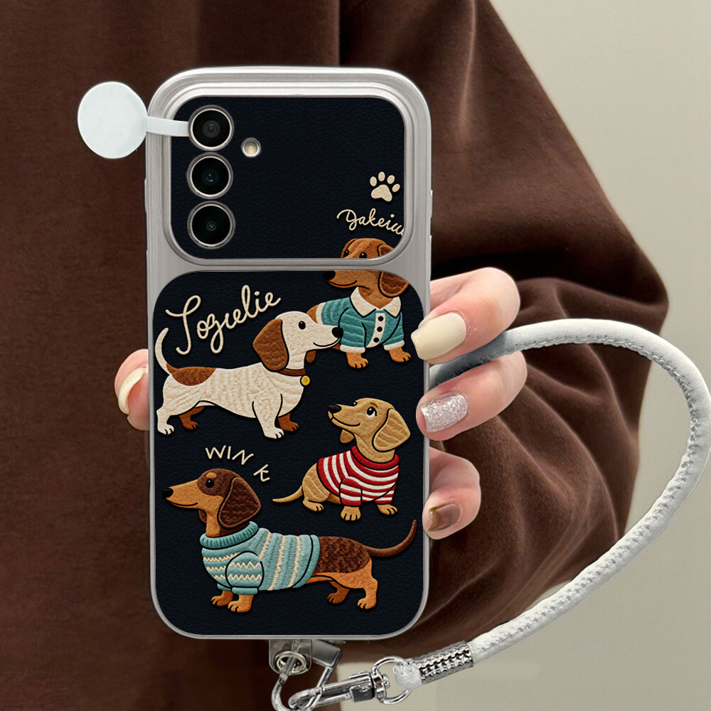 Coque de téléphone en cuir de  - Cute Cartoon Wrist Strap Silicone Case avis et prix