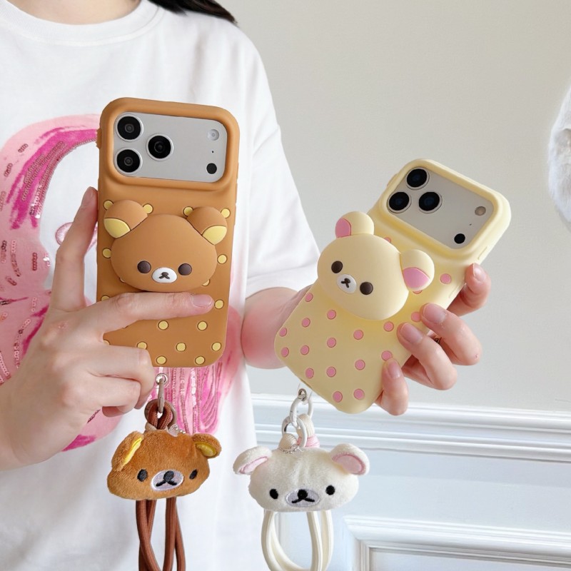 Coque de téléphone en silicone - Cute Cartoon Wrist Strap Silicone Case avis et prix