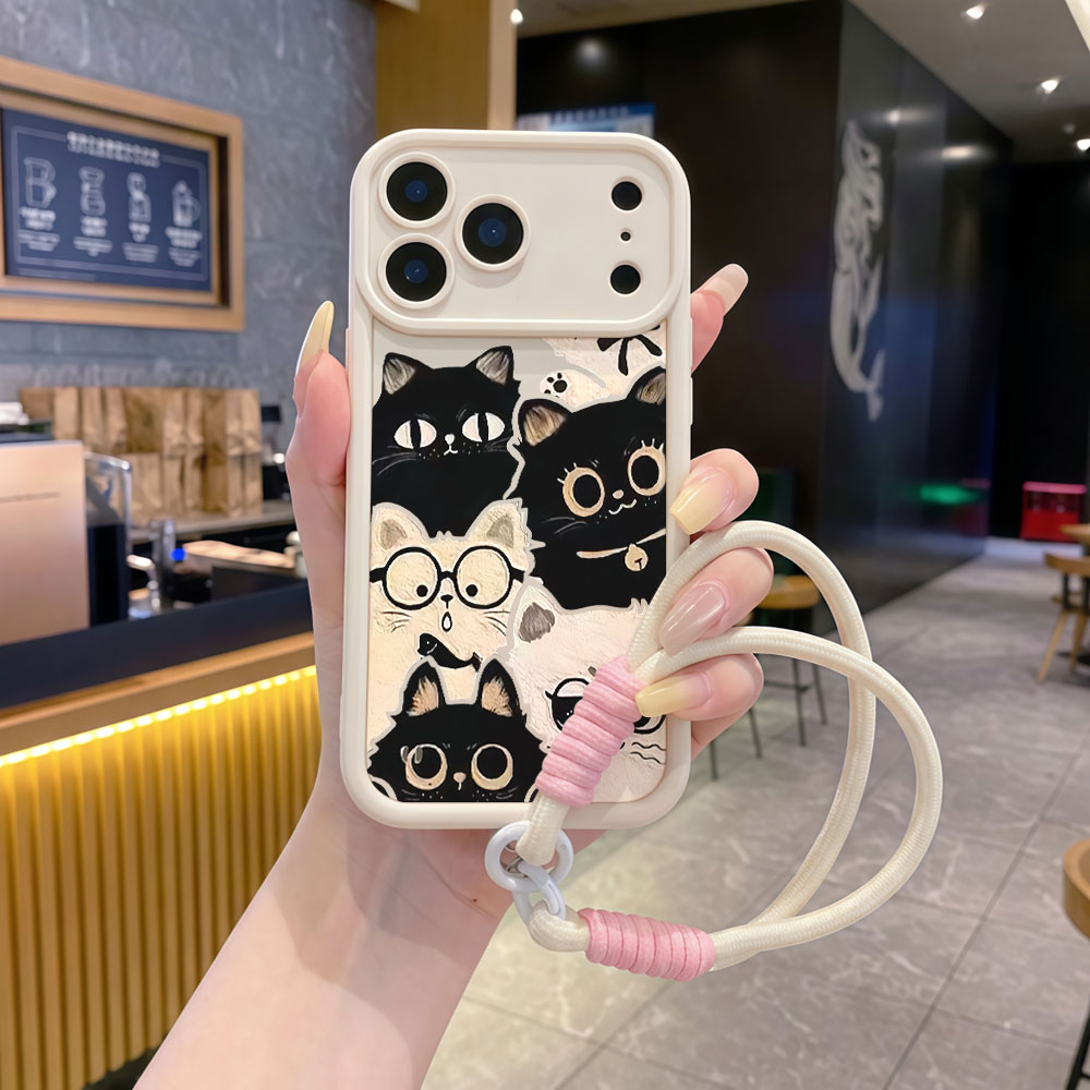 Coque de téléphone antichoc av - Cute Cartoon Wrist Strap Silicone Case avis et prix
