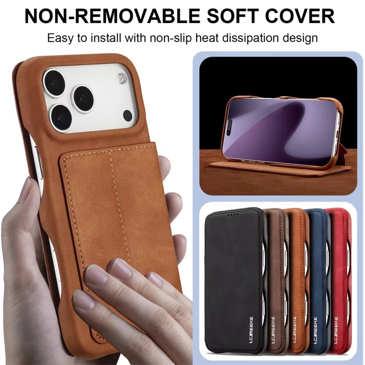 Portefeuille en cuir à rabat m - Leather Wallet Card Holder Phone Cover avis et prix